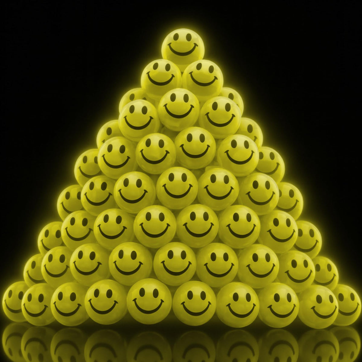 ArtCreativity Glow-in-the-Dark Yellow Smiley Face Bouncing Balls Bulk Pack 36 1 inch