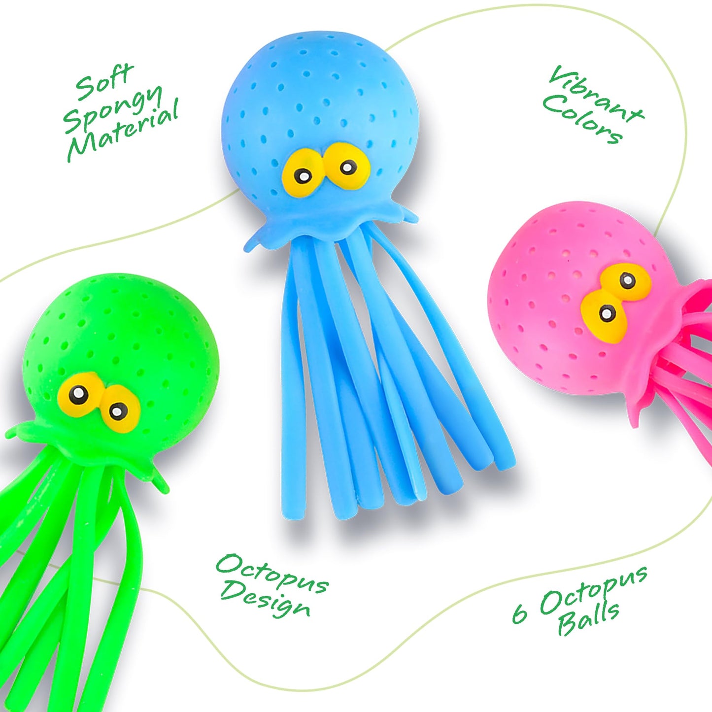 ArtCreativity Octopus Water Balls (6-Pack) – Bath & Pool Toys for Toddlers 3-5
