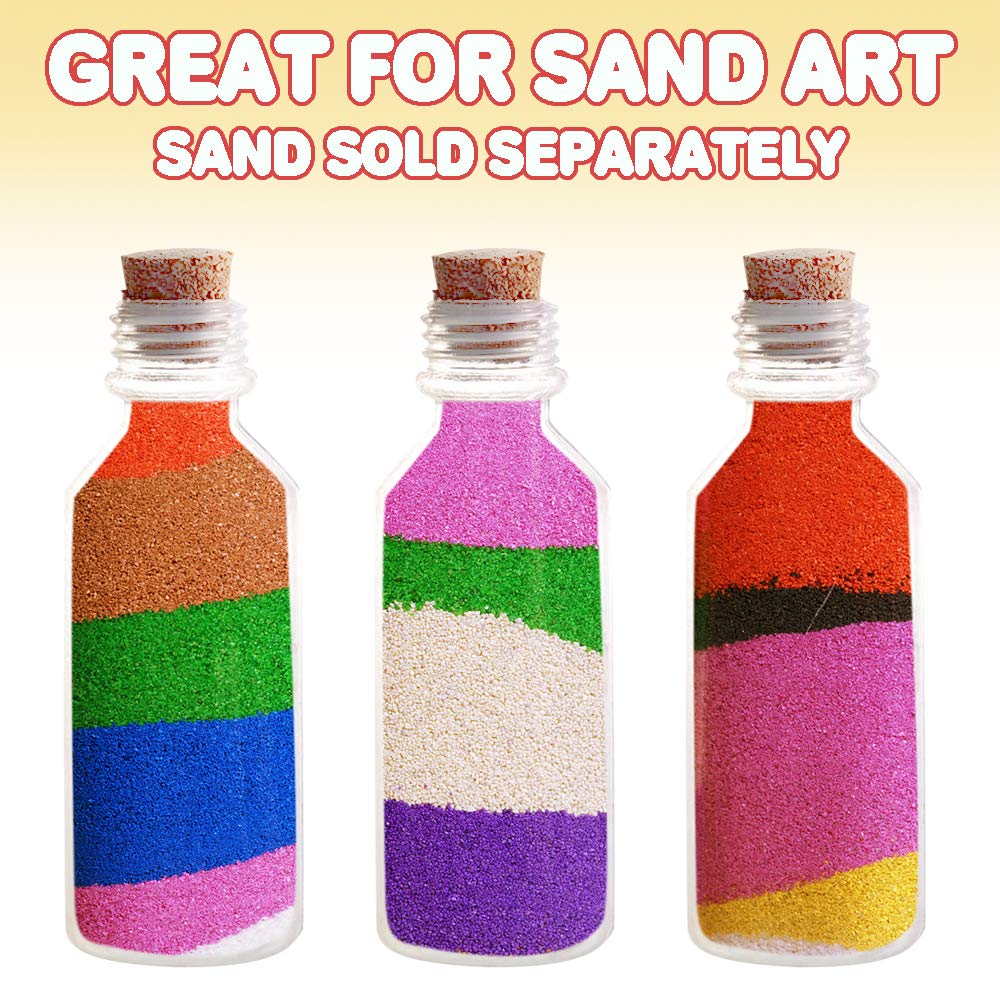 ArtCreativity 24-Pack Clear 2oz Sand Art Bottles with Corks – Durable Plastic Craft Bottles for Sand Art, Invitations & Favors