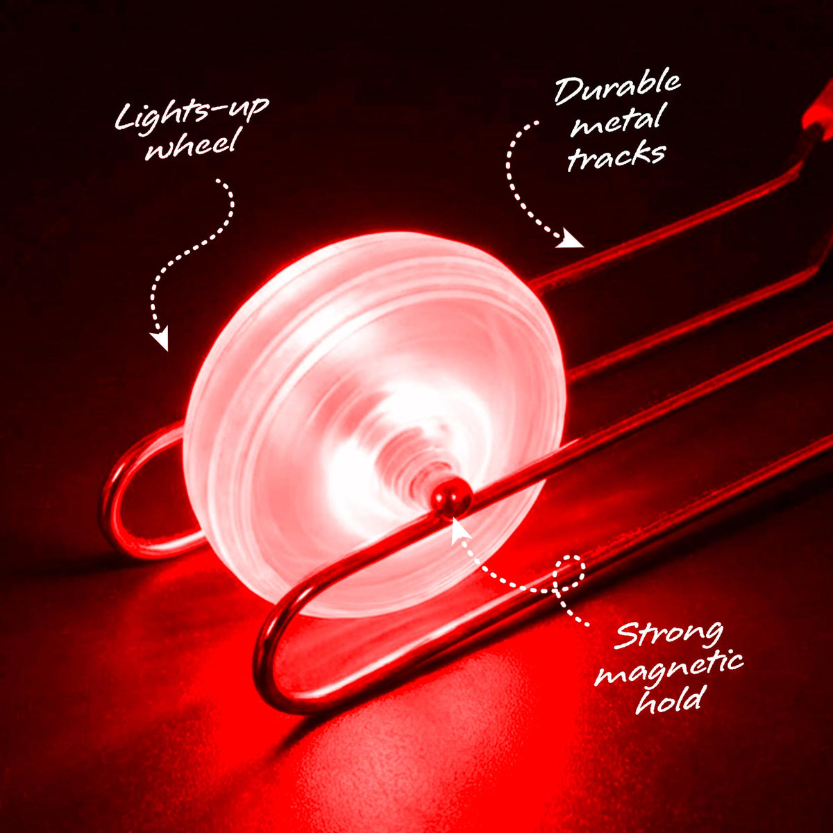 ArtCreativity Retro Light Up Gyro Wheels Set – 3-Pack 8.5-Inch Rail Twisters with LED Lights