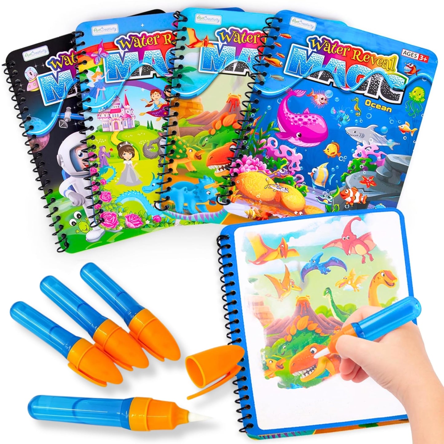 ArtCreativity 4-Pack Water Coloring Books for Toddlers – Mess-Free & Portable