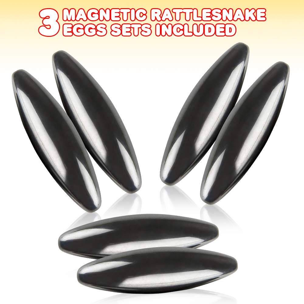 ArtCreativity Magnetic Rattlesnake Eggs – Set of 3 Pairs | Fidget Toys for Kids