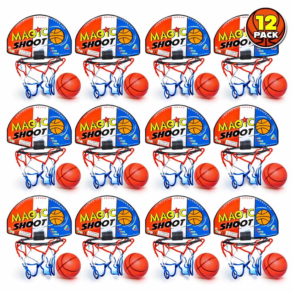 ArtCreativity Mini Basketball Game – 12 Complete Indoor Hoop Sets for Kids