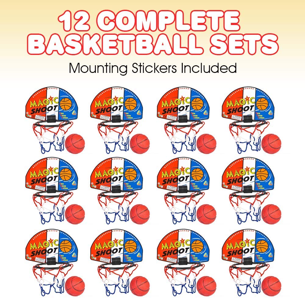ArtCreativity Mini Basketball Game – 12 Complete Indoor Hoop Sets for Kids