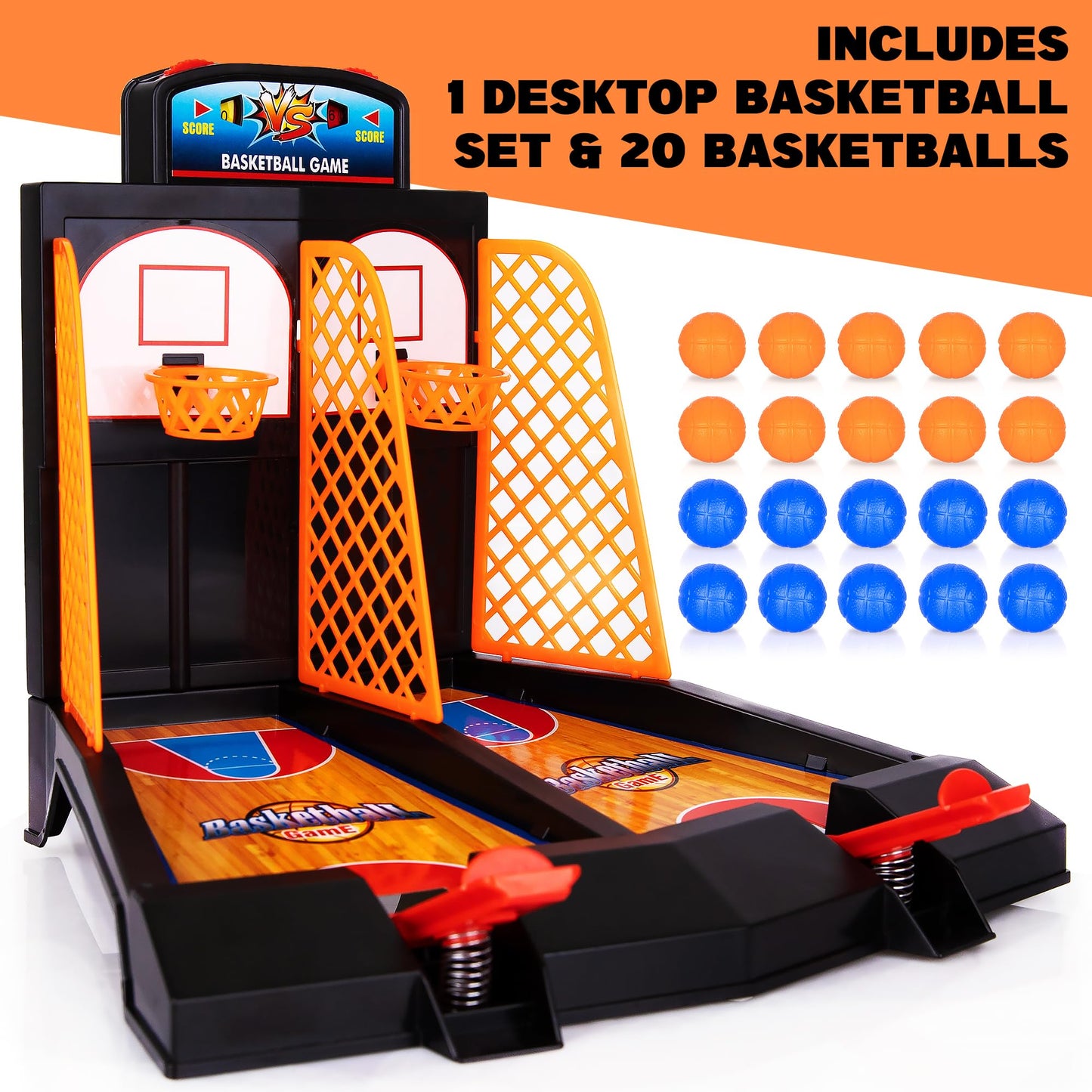 ArtCreativity Mini Basketball Game Set – 20 Mini Balls, Desk-Top Fun