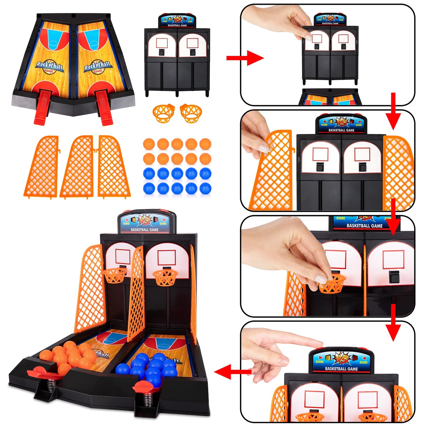 ArtCreativity Mini Basketball Game Set – 20 Mini Balls, Desk-Top Fun
