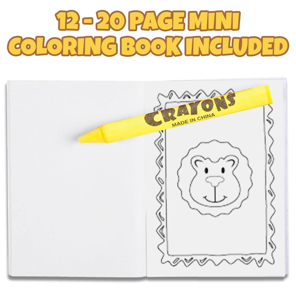 ArtCreativity 12 Pack Zoo Animal Mini Coloring Books with Crayons – Jungle Safari Party Favors