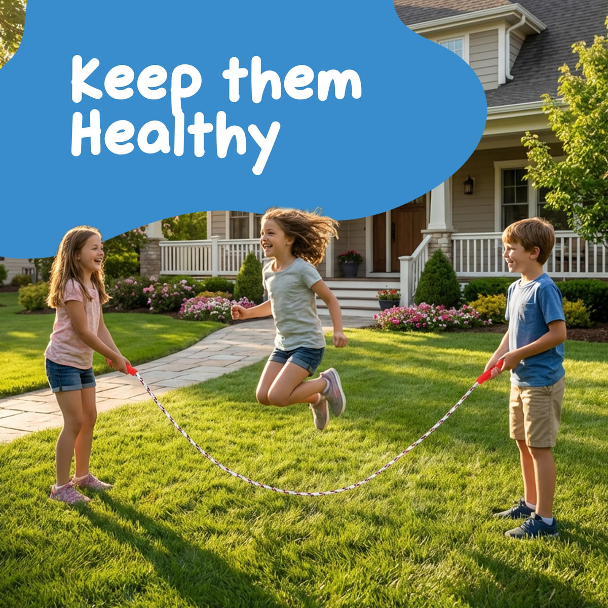ArtCreativity 84-Inch Nylon Jump Ropes – Pack of 12 Durable Kids Jump Ropes with Plastic Handles