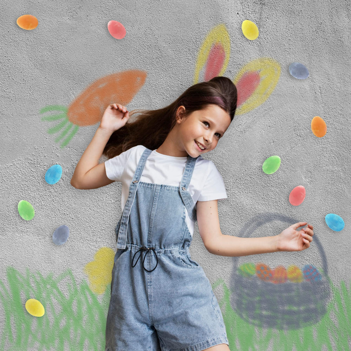 ArtCreativity Easter Sidewalk Chalk Eggs – 12 Piece Pack, 6 Pastel Colors, Safe & Washable