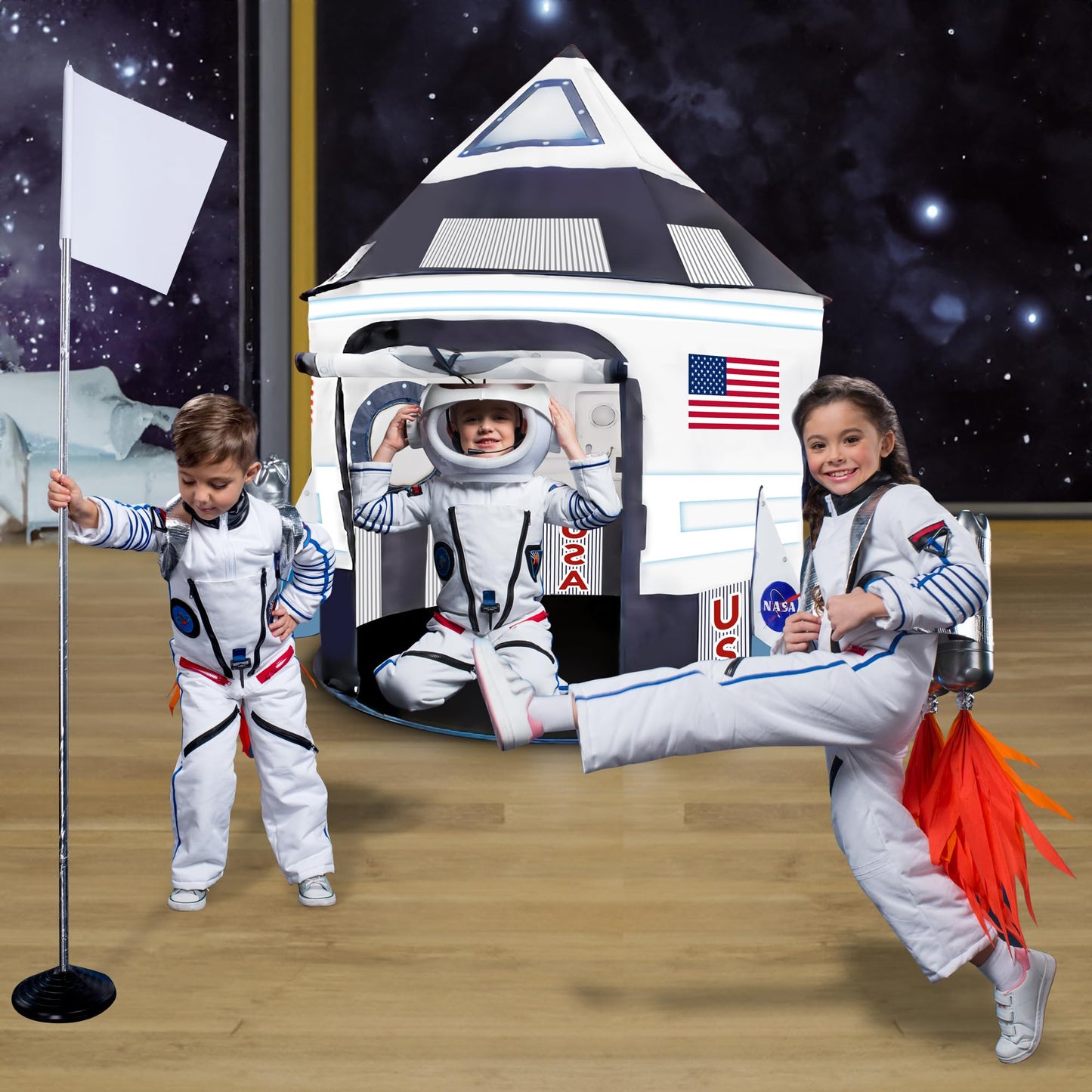 ArtCreativity Kids Pop-Up Space Tent | Indoor/Outdoor Spaceship Playhouse for Ages 4-12