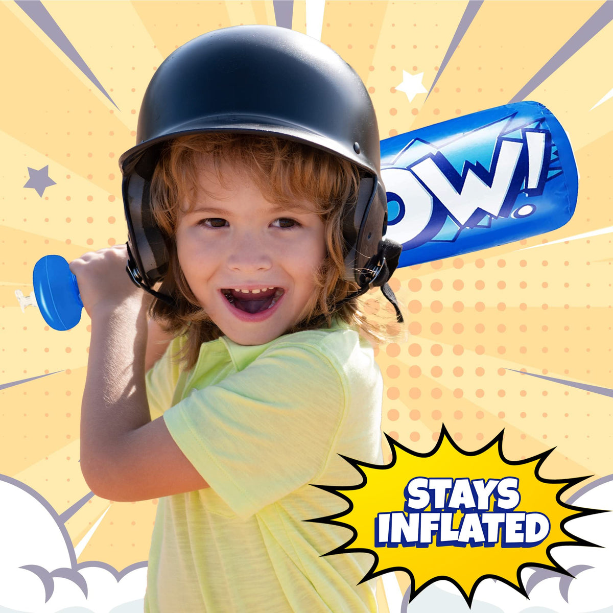 ArtCreativity Pow Inflatable Baseball Bats (12-Pack) – Party Favors, Toys