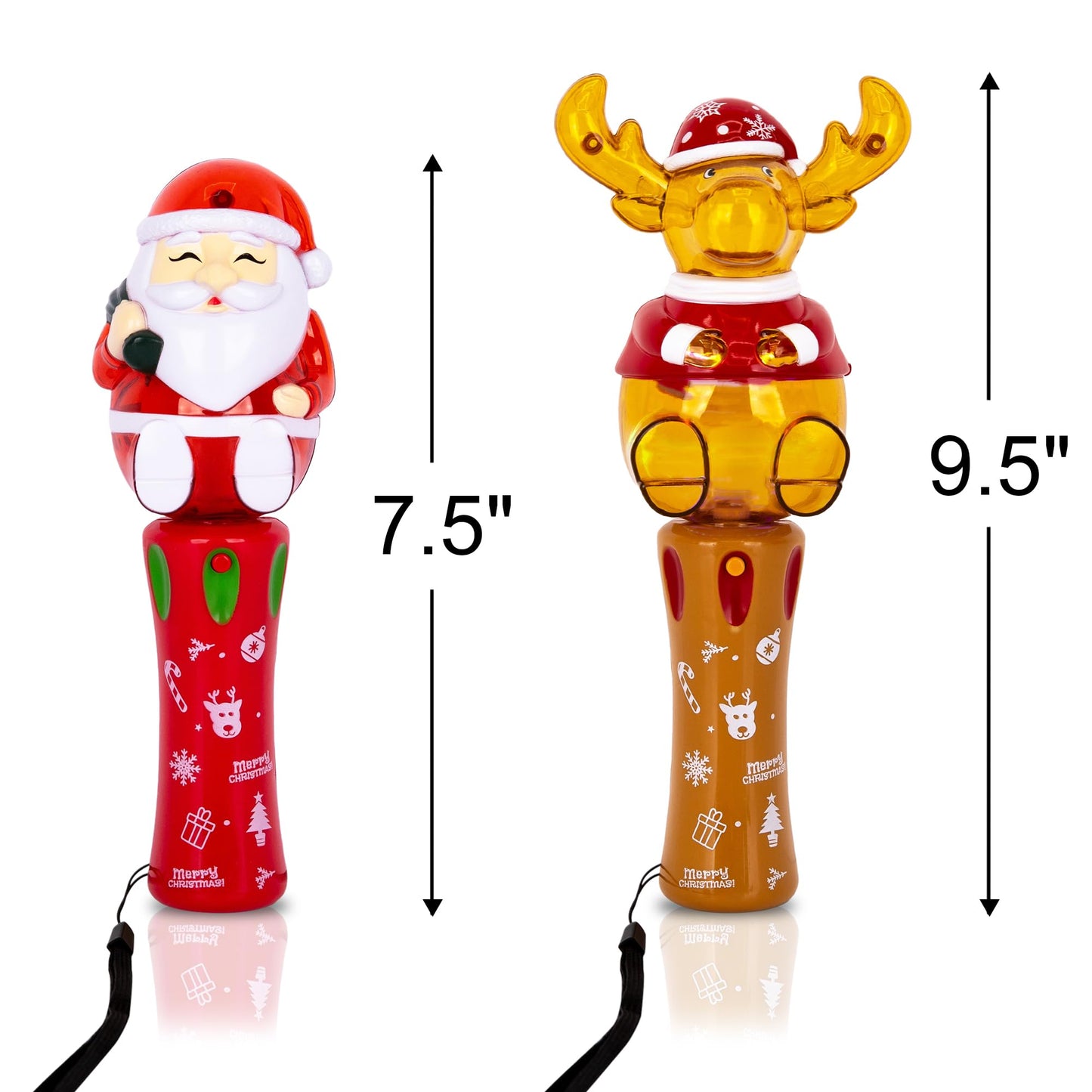 ArtCreativity Christmas Light Up Spinner Wands – Set of 4 LED Holiday Toys