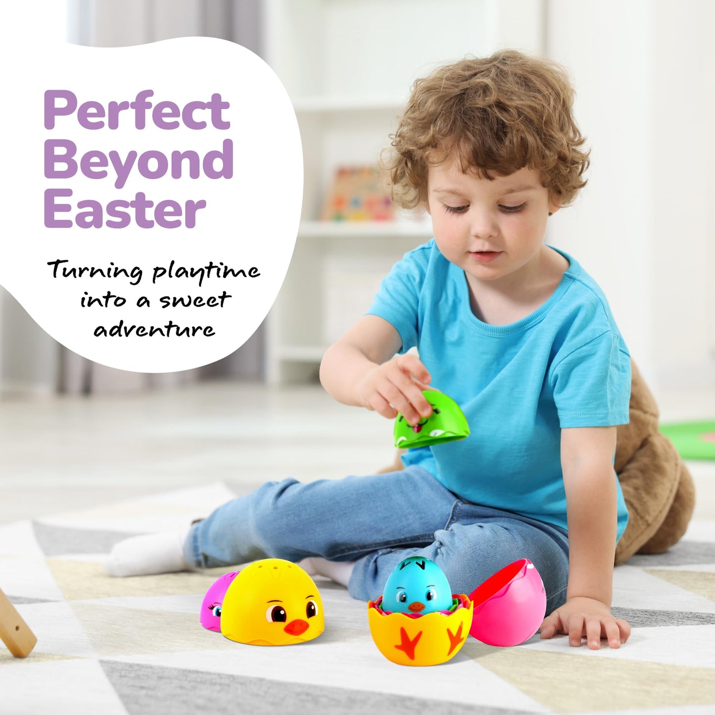 ArtCreativity Stacking Egg Cup Bath Toy — Set of 9 (Bunny & Chick Designs)