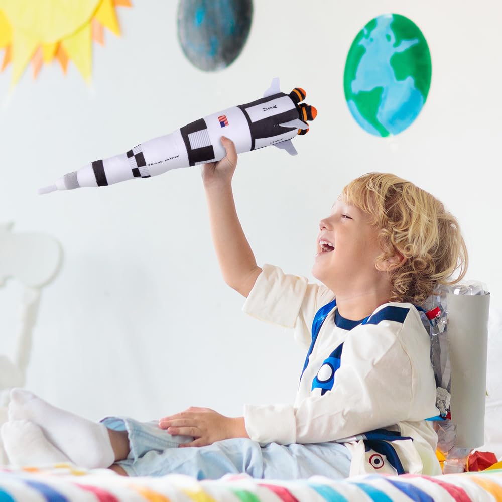 ArtCreativity Saturn Rocket Plush Toy – 18.5-Inch Space Shuttle for Kids & Space Room Décor