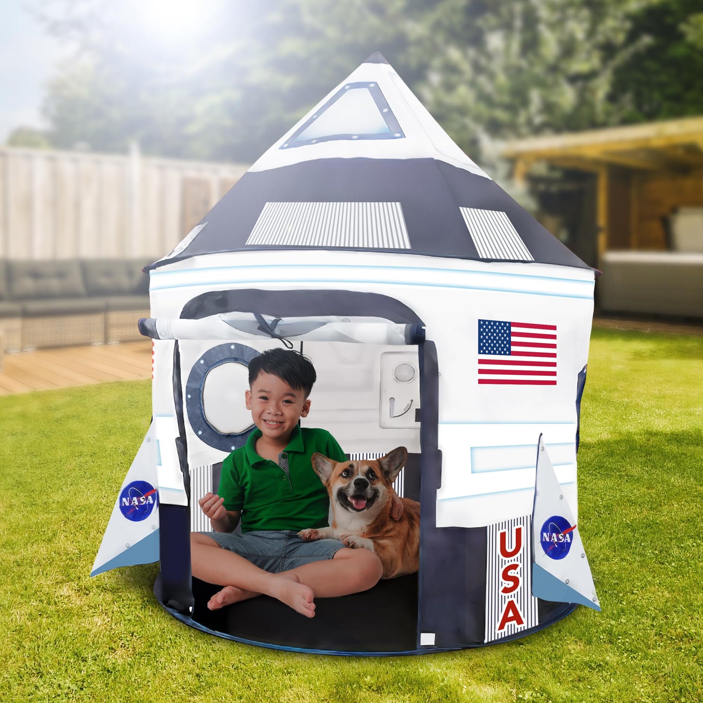 ArtCreativity Kids Pop-Up Space Tent | Indoor/Outdoor Spaceship Playhouse for Ages 4-12