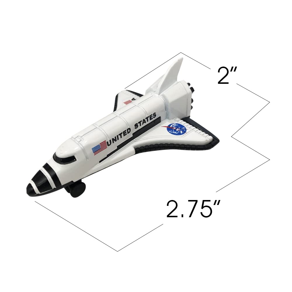 ArtCreativity Diecast Space Shuttles — Set of 12 Durable NASA-Style Toys for Play, Cake Decor & Party Favors
