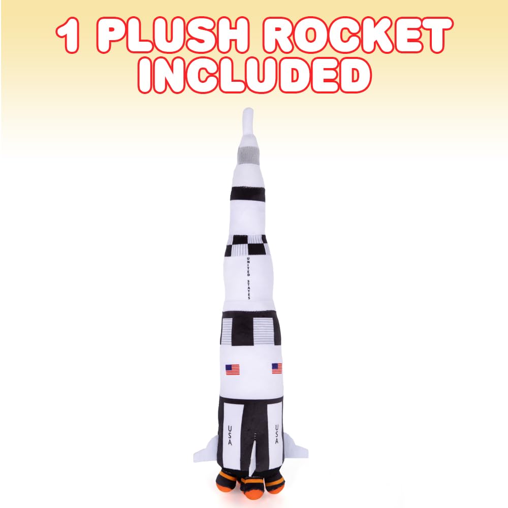 ArtCreativity Saturn Rocket Plush Toy – 18.5-Inch Space Shuttle for Kids & Space Room Décor