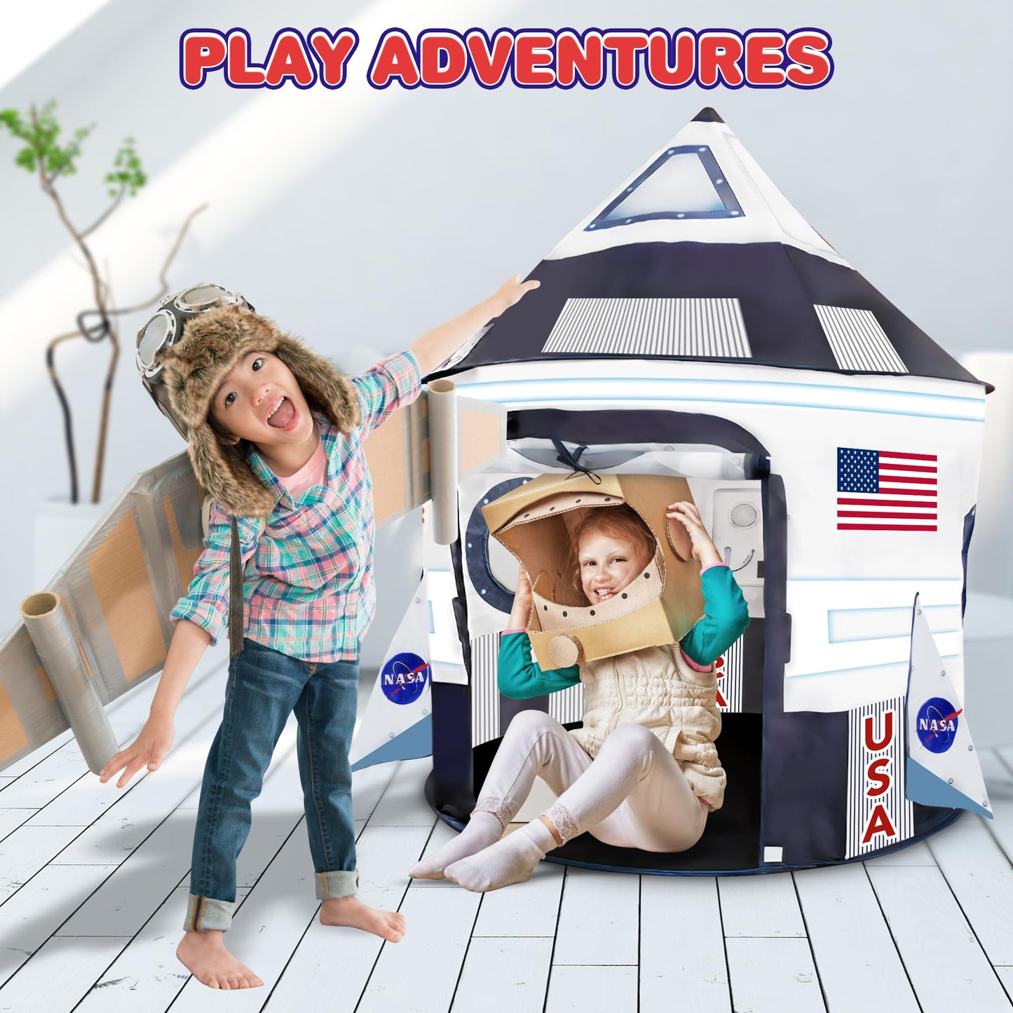 ArtCreativity Kids Pop-Up Space Tent | Indoor/Outdoor Spaceship Playhouse for Ages 4-12