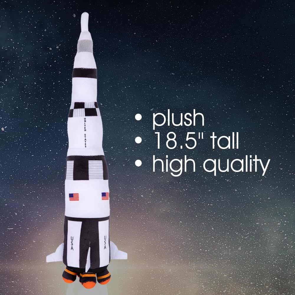 ArtCreativity Saturn Rocket Plush Toy – 18.5-Inch Space Shuttle for Kids & Space Room Décor