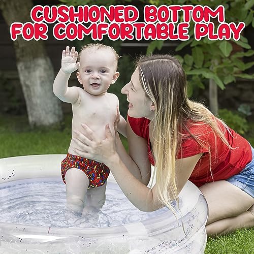 ArtCreativity Sparkly Inflatable Kiddie Pool 34"x10" with 3 Levels | Transparent Glitter
