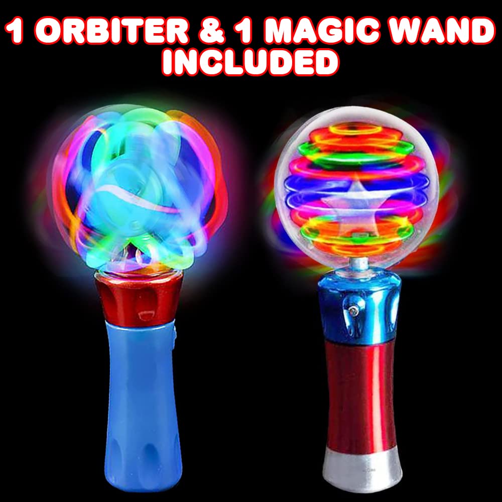 ArtCreativity Light Up Magic Ball Wand & Spinning Light Wands – LED Toy Set for Kids