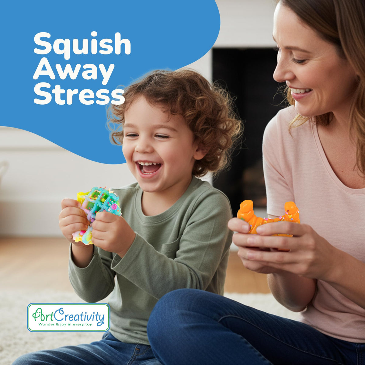 ArtCreativity Squishy Treats Fidget Toys – 4 Pack Soft Dessert Squeezies for Stress Relief & Focus