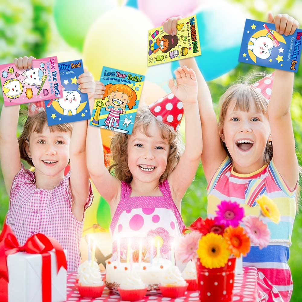 ArtCreativity Dental Kids 24-Pack 5x7 Mini Coloring Books - 6-Page Color Booklets