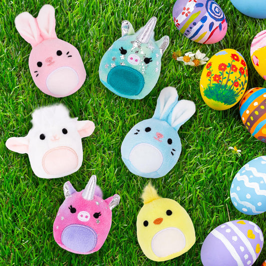 ArtCreativity Bulk Easter Stuffed Animals — 6 Pastel Plush Toys