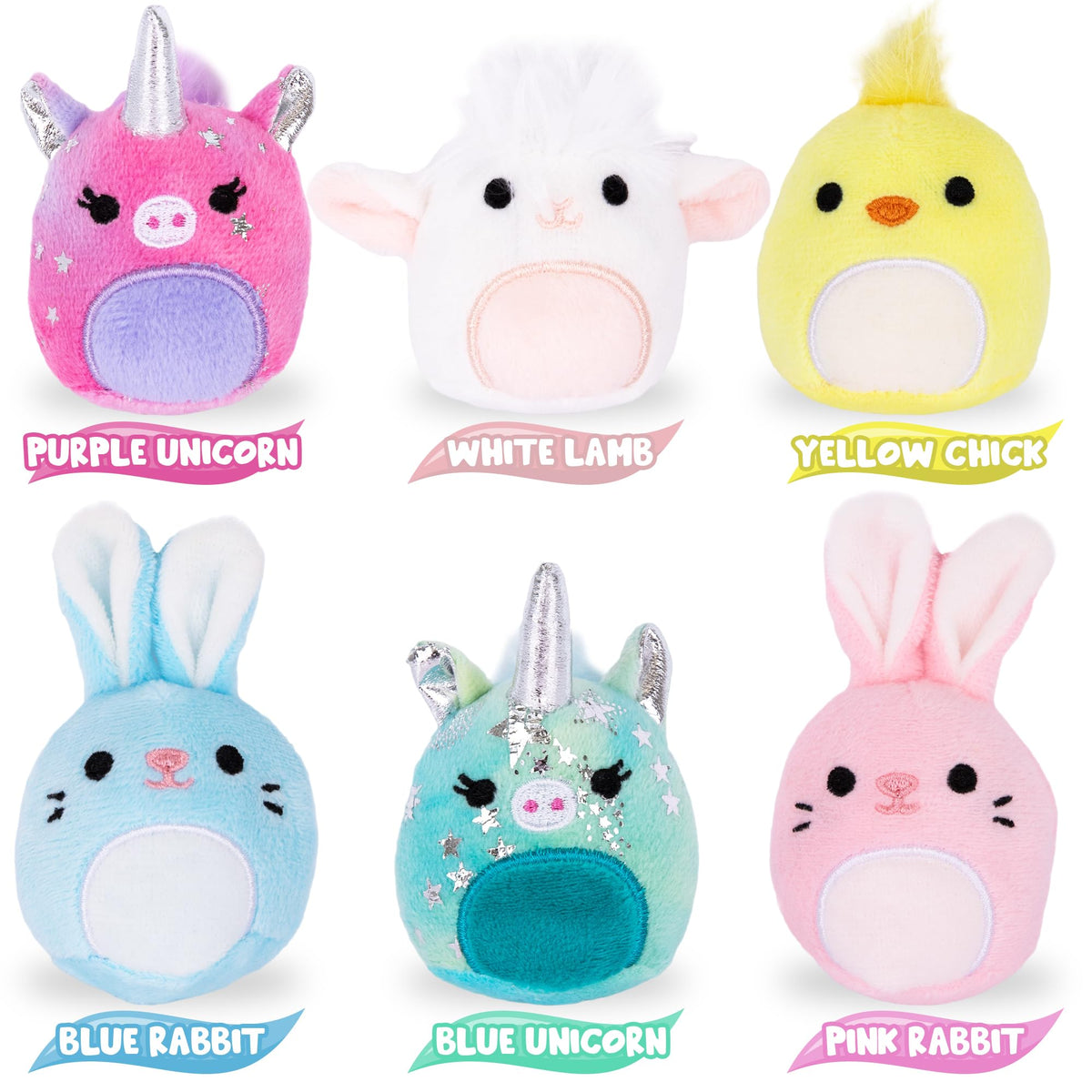 ArtCreativity Bulk Easter Stuffed Animals — 6 Pastel Plush Toys