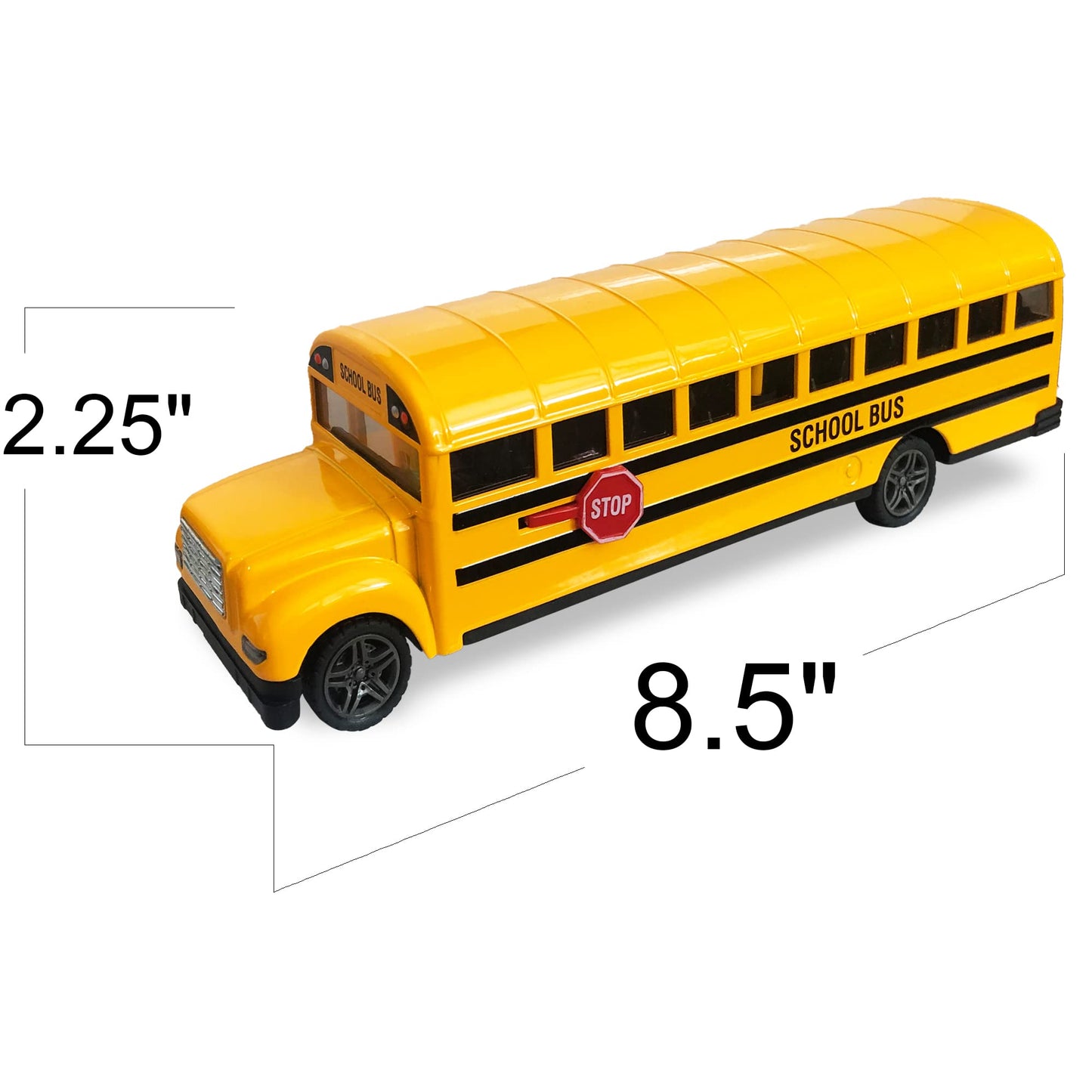 ArtCreativity Yellow School Bus Toy — 8.5-Inch Diecast Pull-Back with Opening Doors