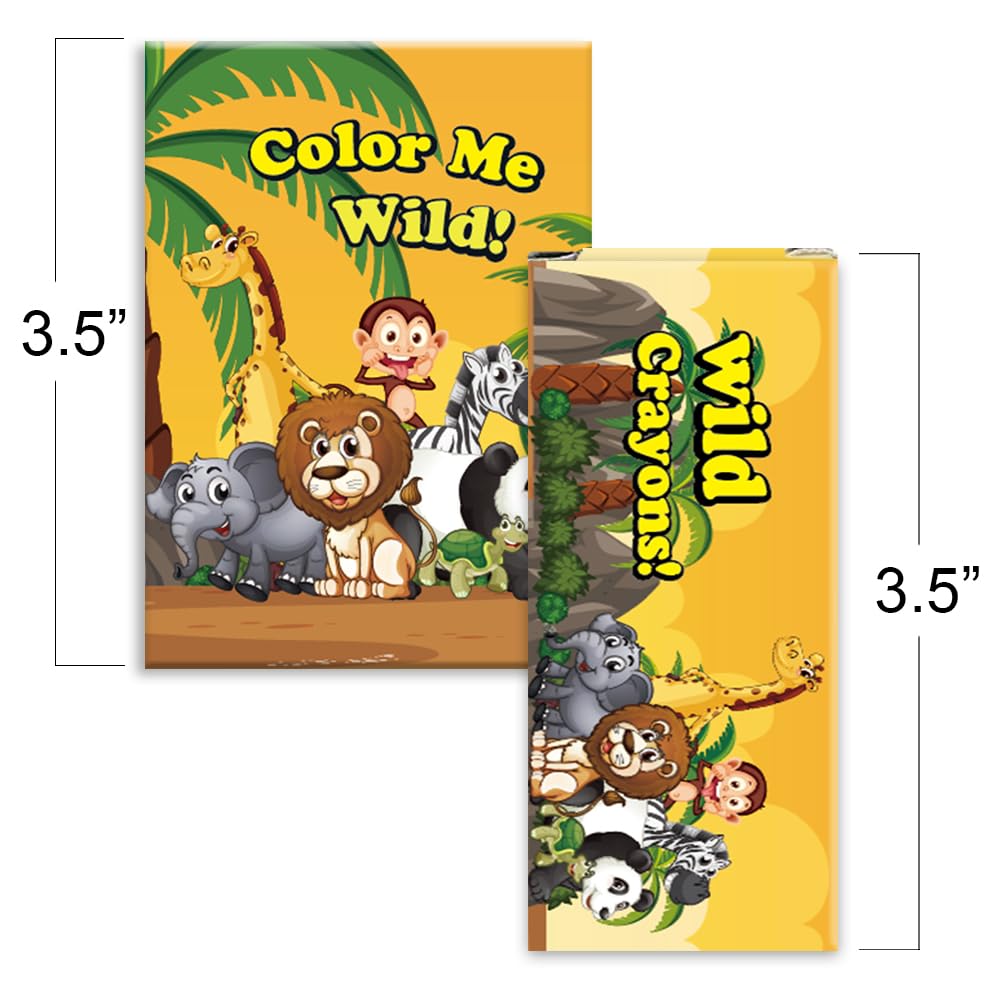 ArtCreativity 12 Pack Zoo Animal Mini Coloring Books with Crayons – Jungle Safari Party Favors