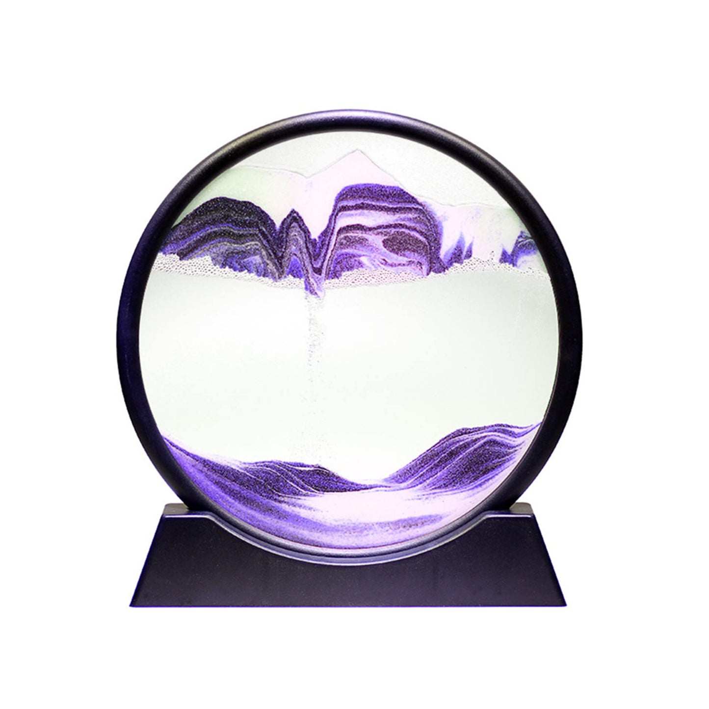 Arthink Moving Sand Art Picture in Motion – 7-inch Purple Round Glass Deep Sea Landscape