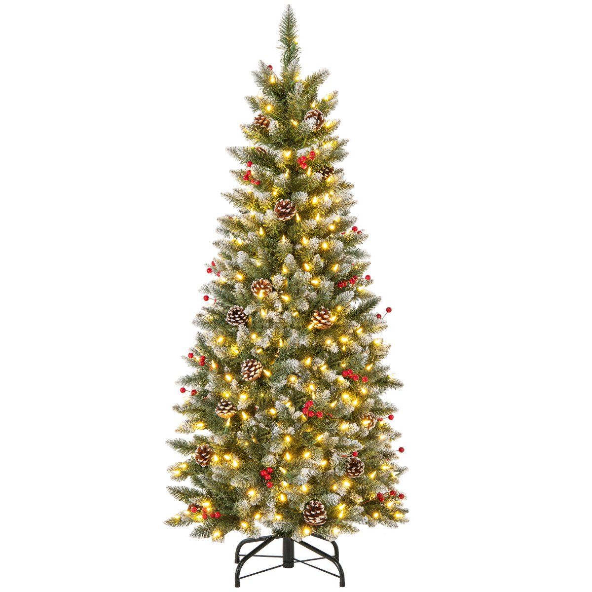 Artificial Christmas Tree with Branch Tips and Natural Pine Cones-150 cm