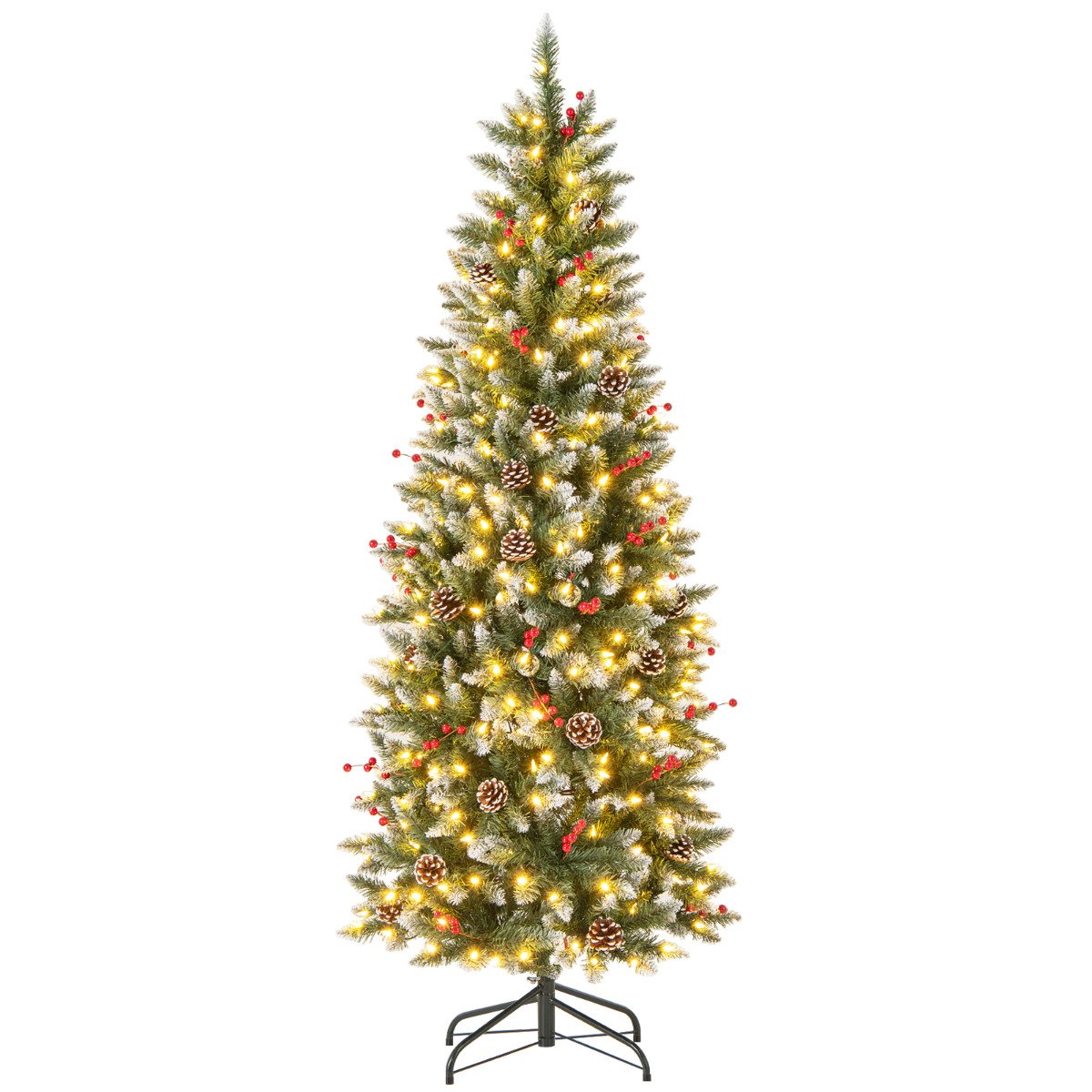 Artificial Christmas Tree with Branch Tips and Natural Pine Cones-150 cm