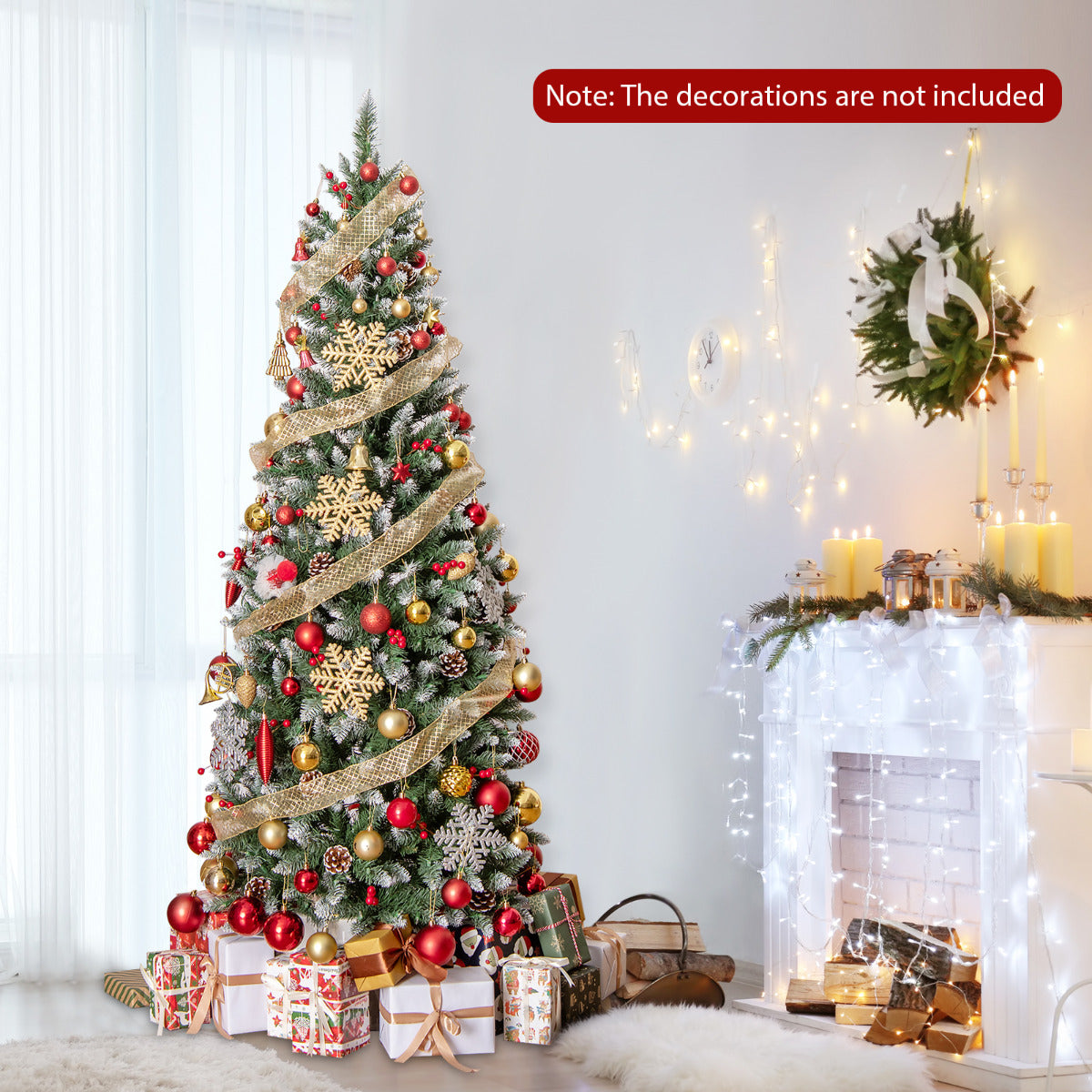 Artificial Christmas Tree with Branch Tips and Natural Pine Cones-150 cm