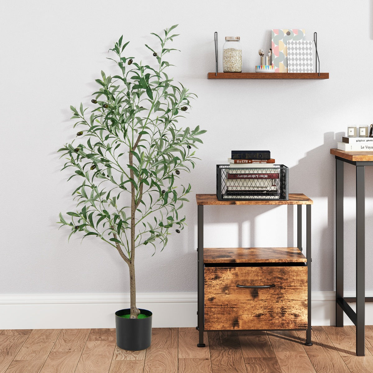 130cm Tall Artificial Olive Tree with Realistic Fruits-1 Pack