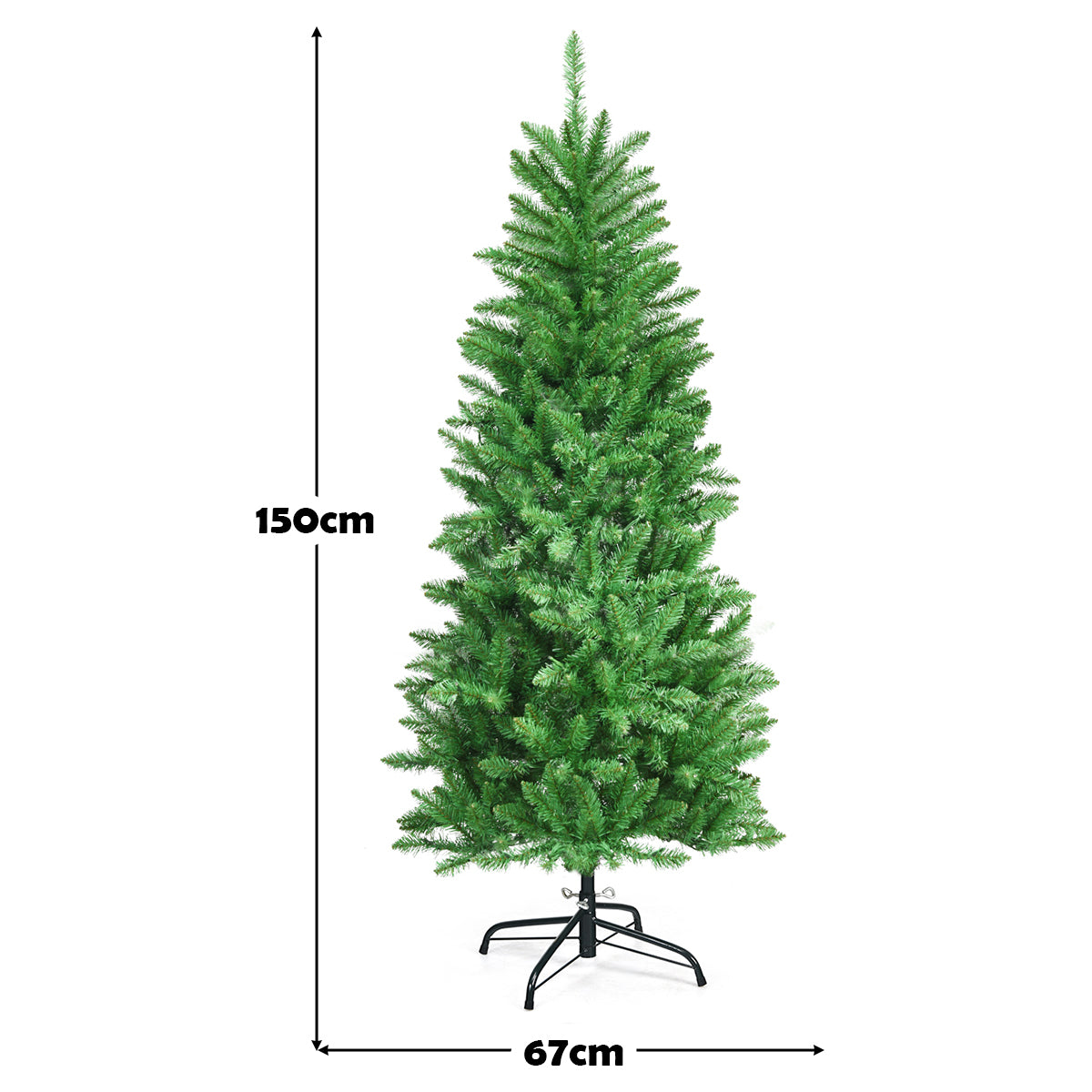 Pre-lit Artificial Pencil Christmas Tree with Warm White UL-listed Lights-6FT