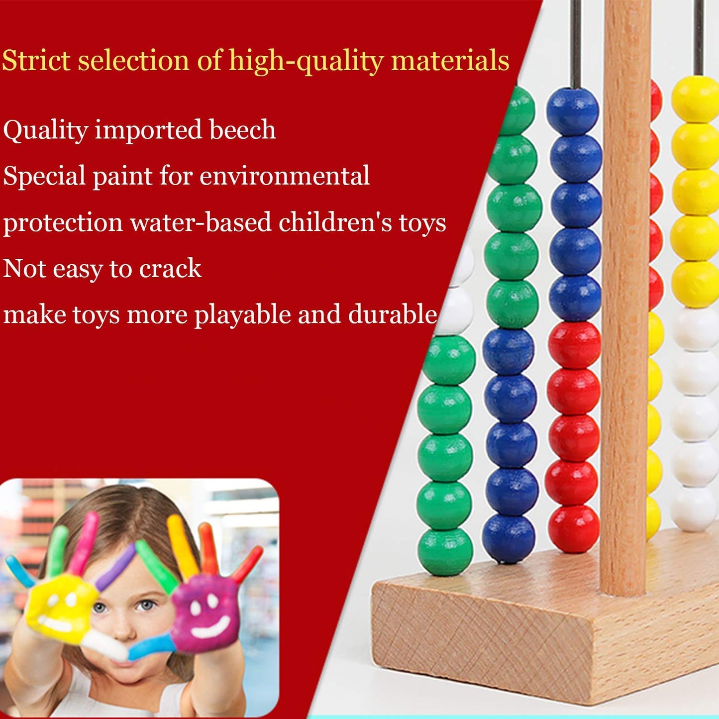 Artist Unknown Abacus for Kids | Classic Wooden Bead Abacus for Early Math