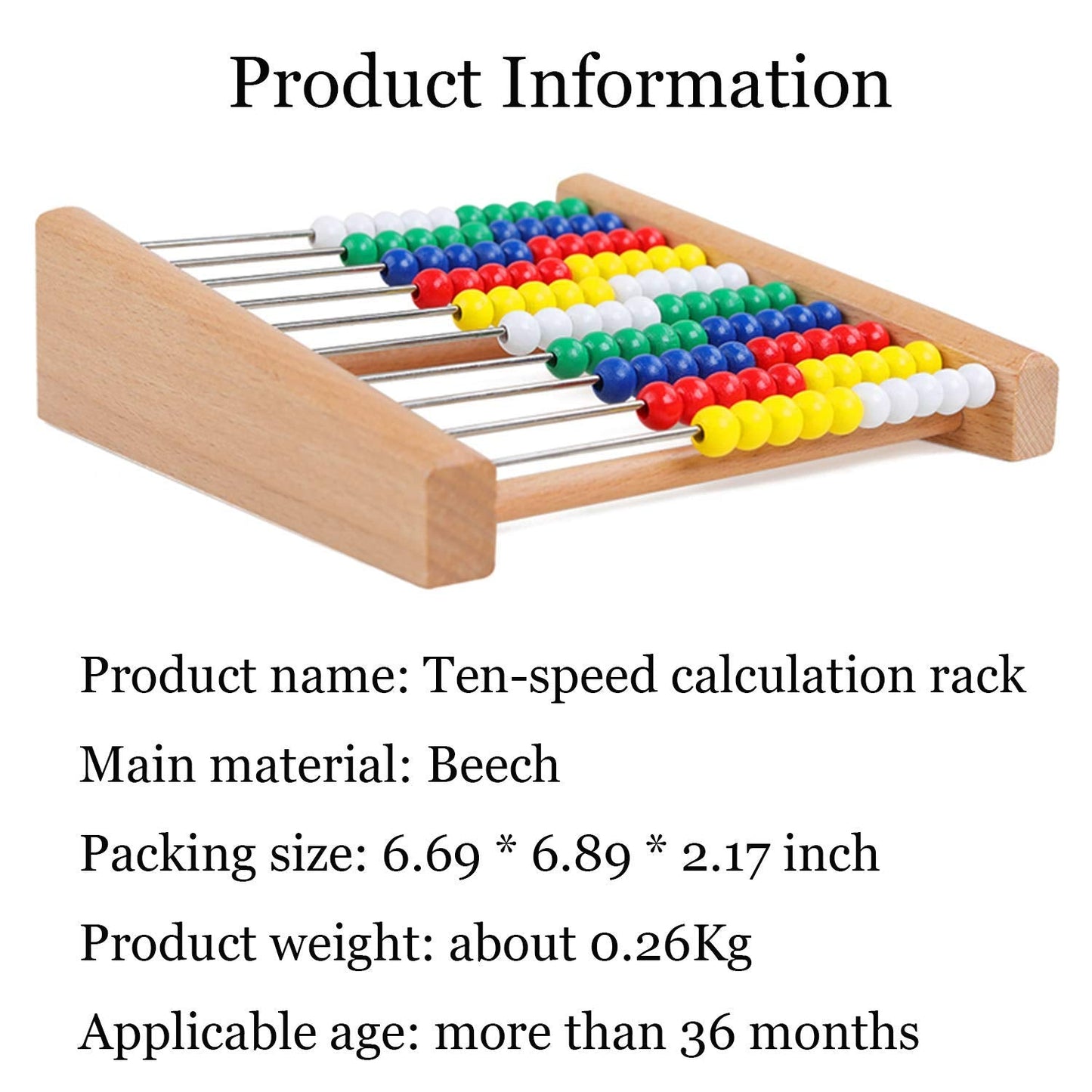 Artist Unknown Abacus for Kids | Classic Wooden Bead Abacus for Early Math