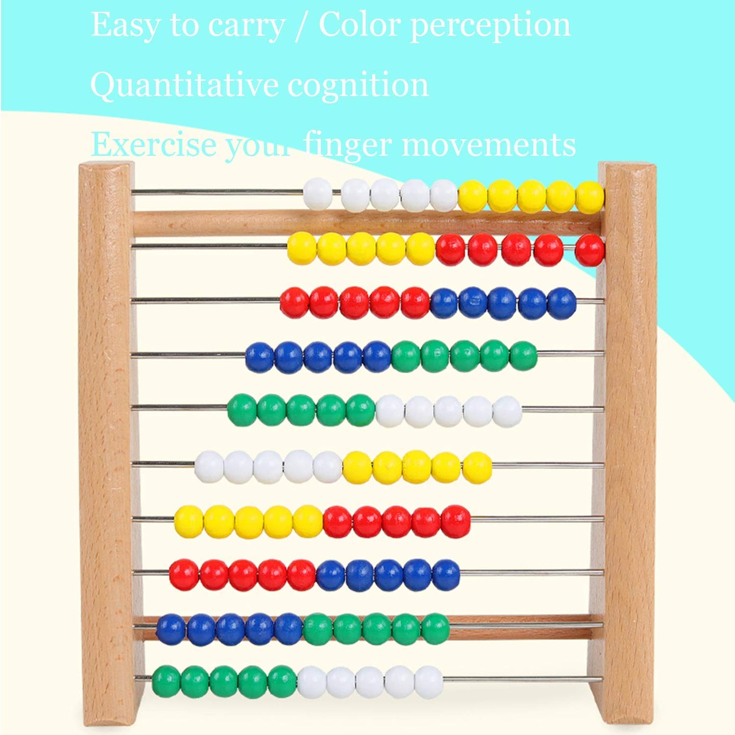 Artist Unknown Abacus for Kids | Classic Wooden Bead Abacus for Early Math