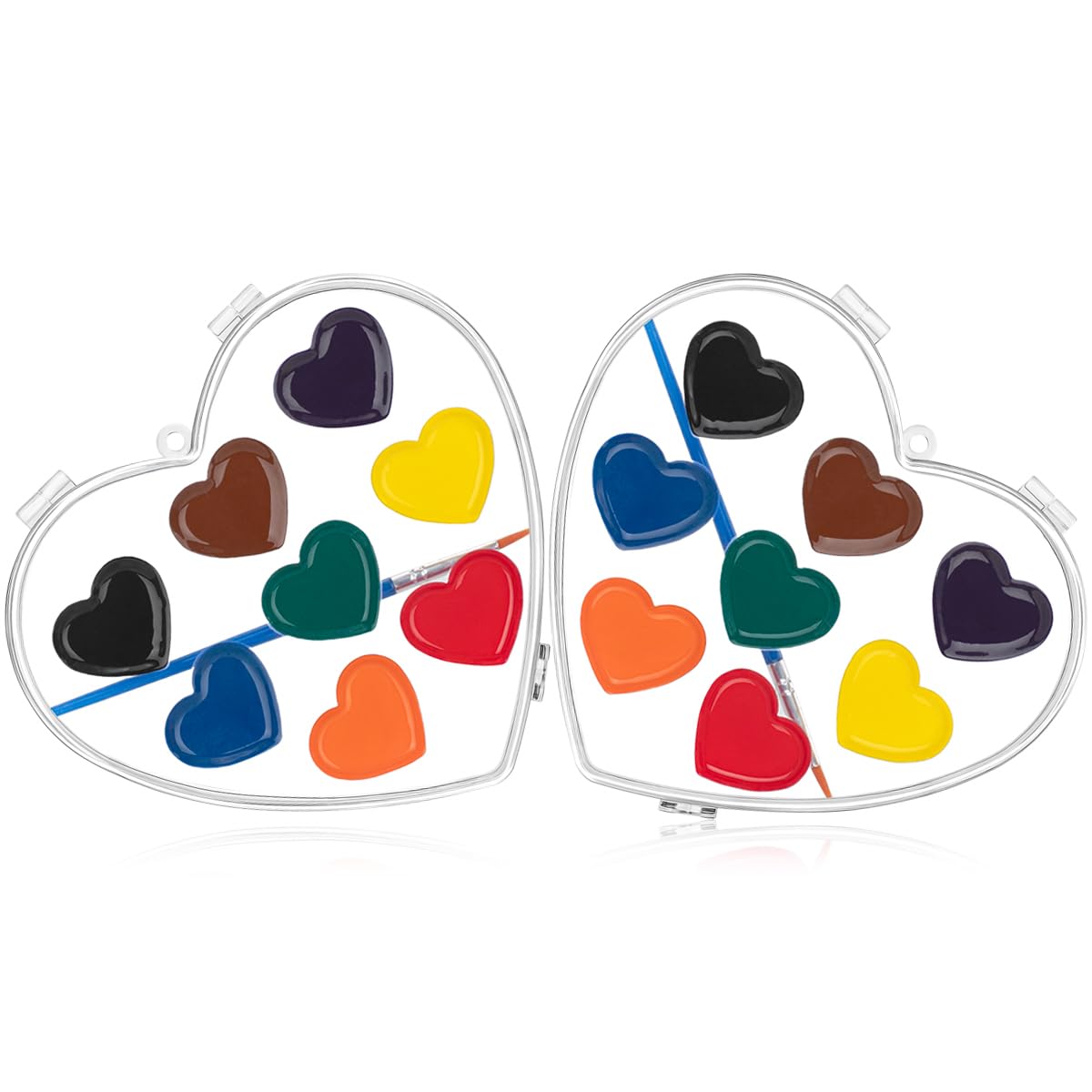 ARTLYMERS Valentines Day Kids Watercolor Set – 2-Pack Heart Paints with Brush