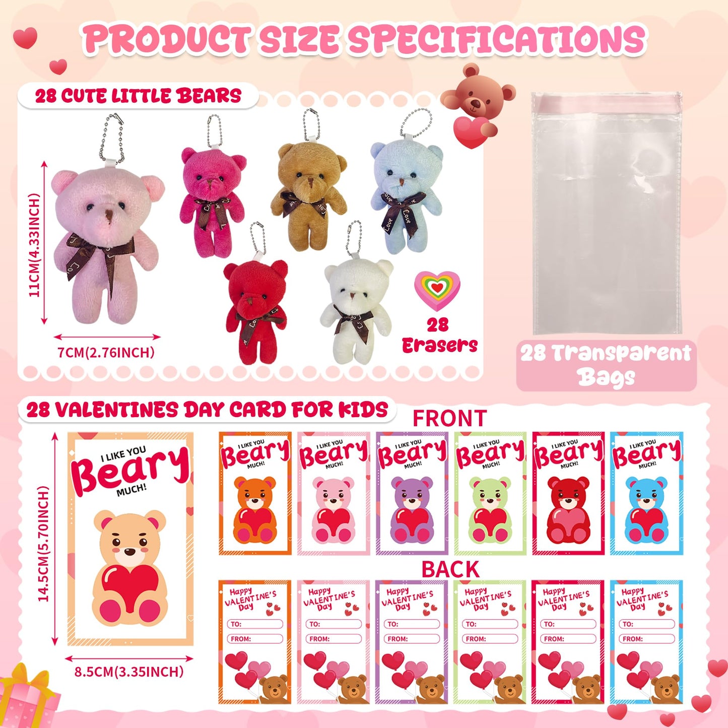 Artnedu 28-Pack Valentines Day Gifts for Kids with Cards – Classroom Exchange Toys & Party Favors