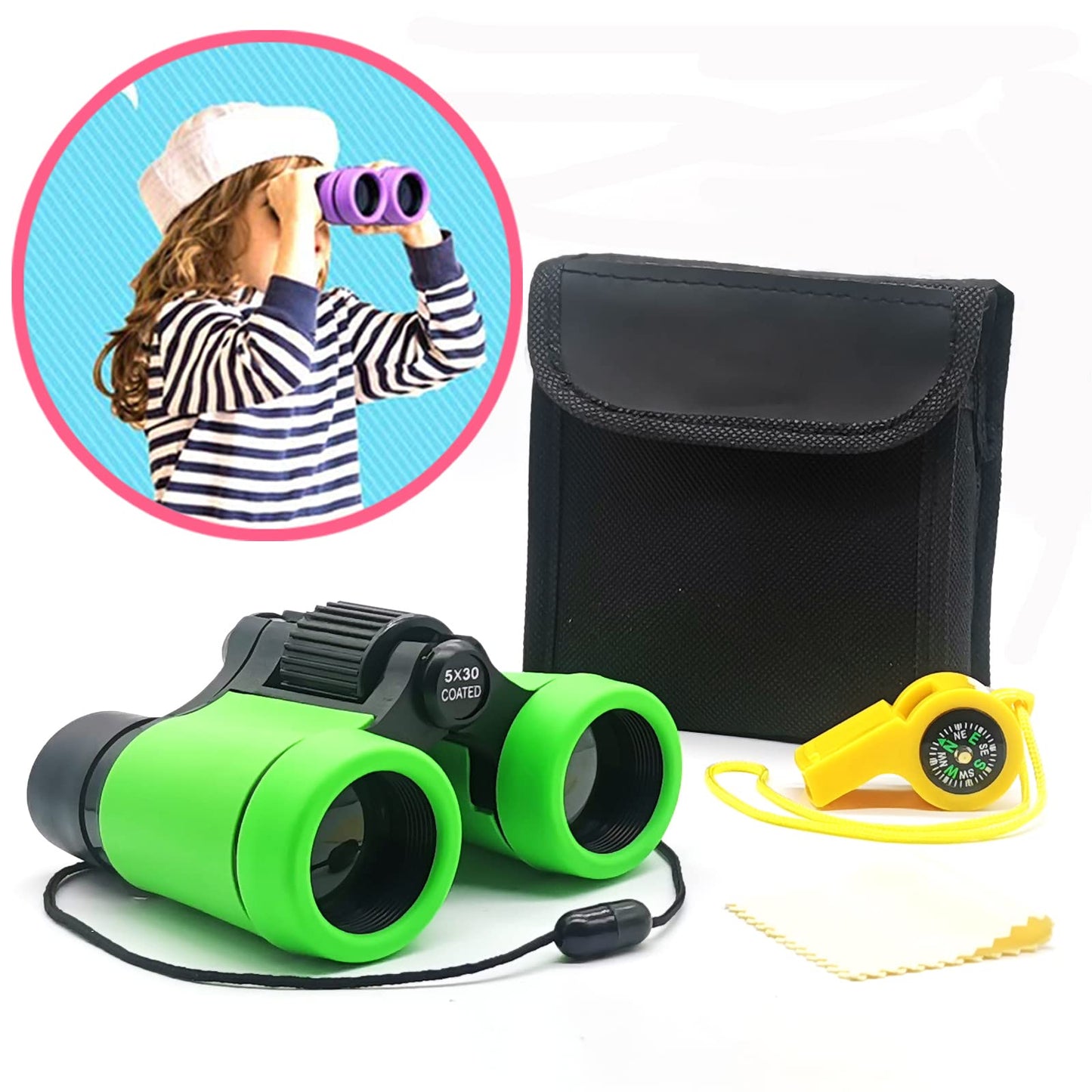 ARTOMIDE Kids Binoculars – Best Gift for 3-12 Year Olds | 4x Magnification, Folding, Shockproof