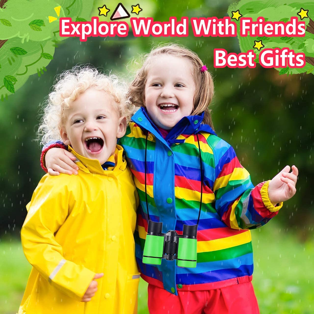 ARTOMIDE Kids Binoculars – Best Gift for 3-12 Year Olds | 4x Magnification, Folding, Shockproof