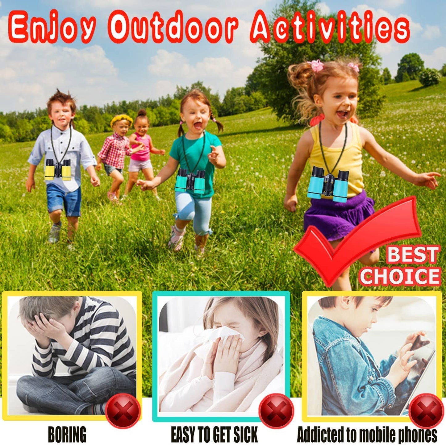 ARTOMIDE Kids Binoculars - 4x30mm Foldable, Shockproof for Bird Watching & Outdoor Play