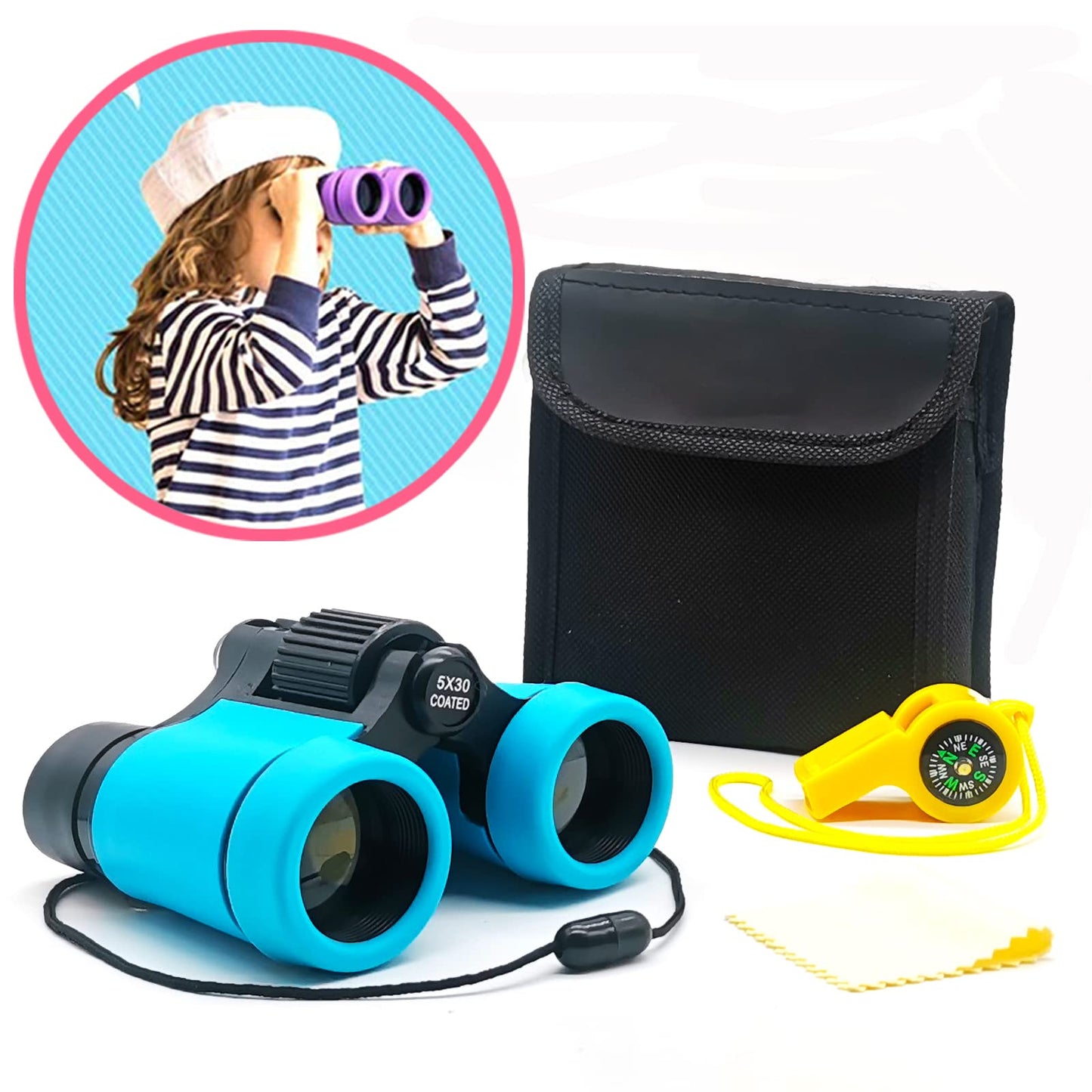 ARTOMIDE Kids Binoculars - 4x30mm Foldable, Shockproof for Bird Watching & Outdoor Play