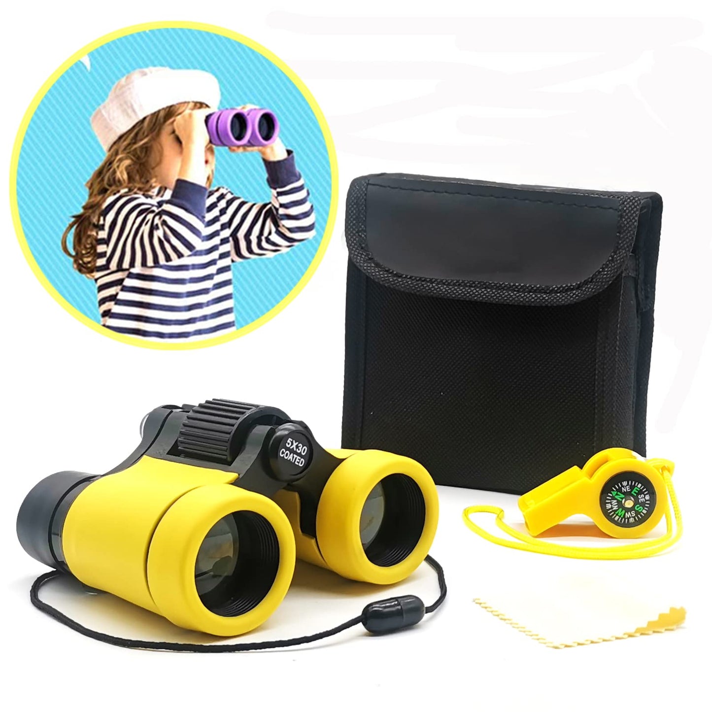ARTOMIDE Kids Binoculars – Safe Folding 4x30 Mini Binoculars for 3-12 Years
