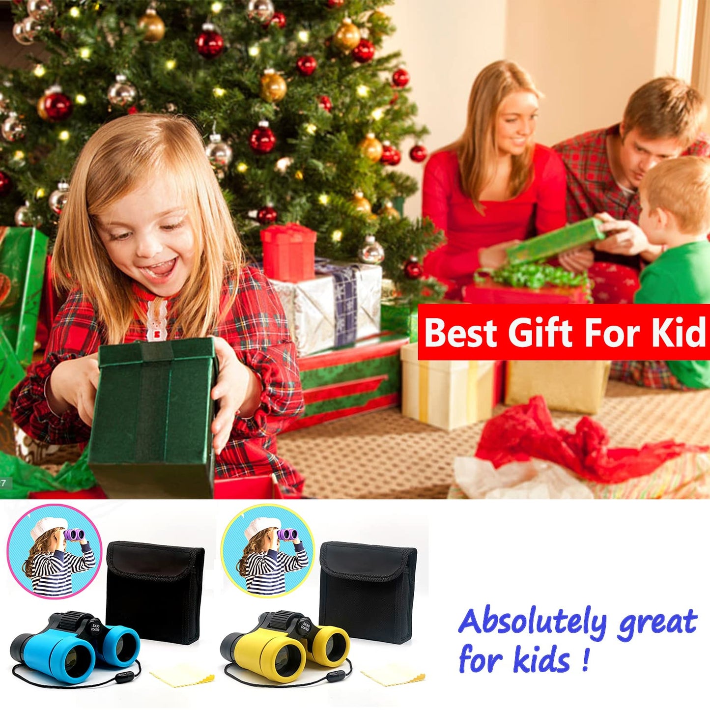 ARTOMIDE Kids Binoculars - 4x30mm Foldable, Shockproof for Bird Watching & Outdoor Play