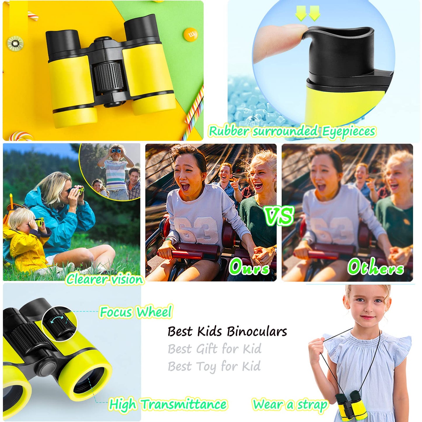 ARTOMIDE Kids Binoculars – Safe Folding 4x30 Mini Binoculars for 3-12 Years