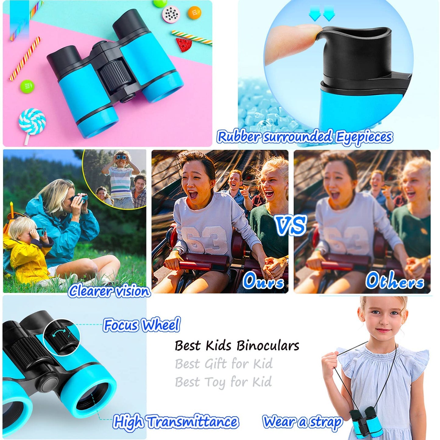 ARTOMIDE Kids Binoculars - 4x30mm Foldable, Shockproof for Bird Watching & Outdoor Play